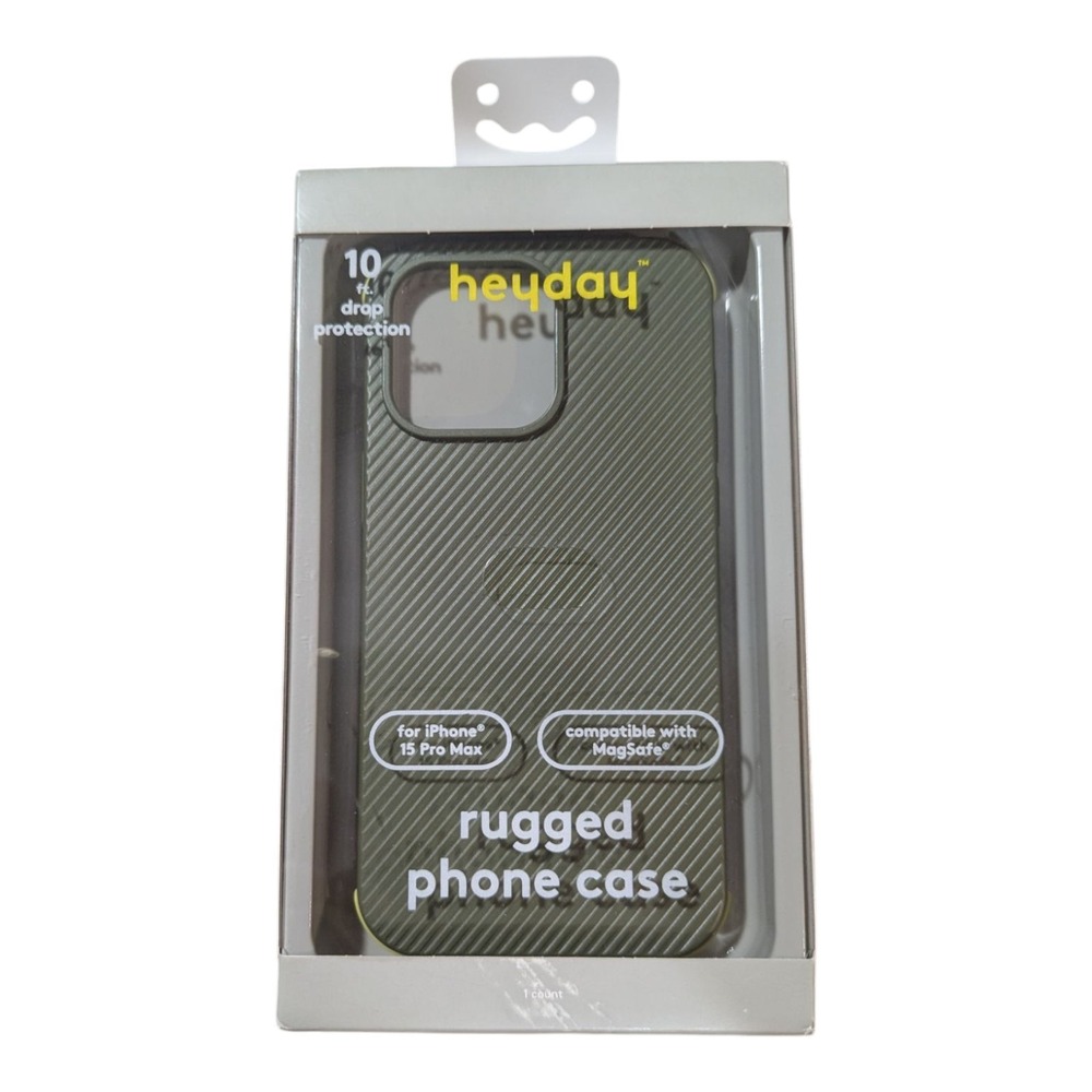 M6. Heyday Magsafe Rugged Phone Case For Apple iPhone 15 Pro Max - Olive Green‎
